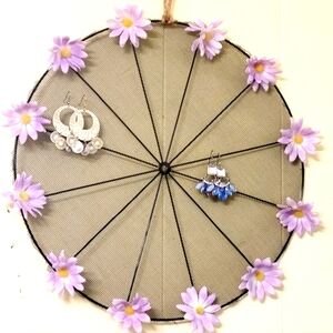 Bicycle Wheel Earring Holder Display Handmade